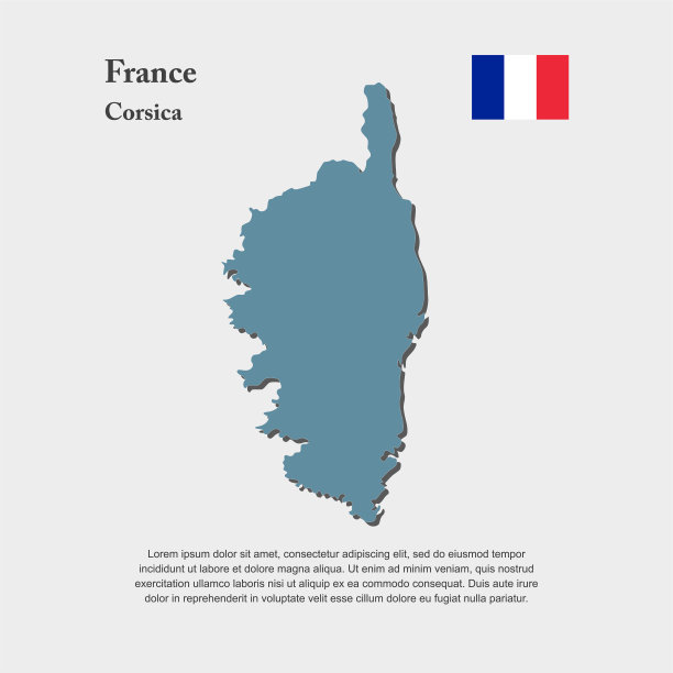 地图大区国家法国，大区岛屿科西嘉图片下载