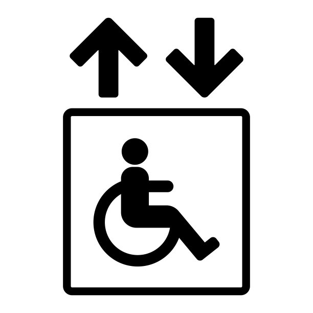 电梯残疾图标向量图片下载