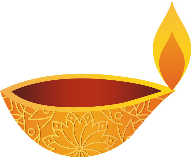 图标排灯节diwali diya平风格图片下载