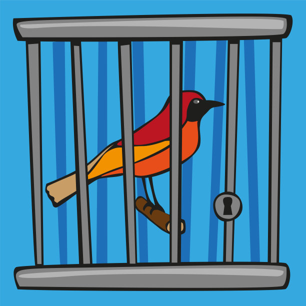 把鸟关在笼子里的自由概念。图片下载