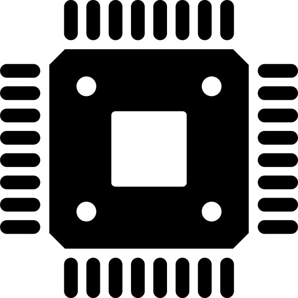 电子芯片图标孤立在白色背景图片下载