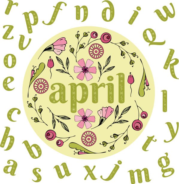 春季字母单字风格图片下载