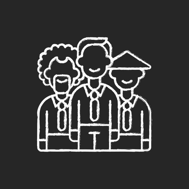 多样性粉笔白色图标上的黑色背景图片下载