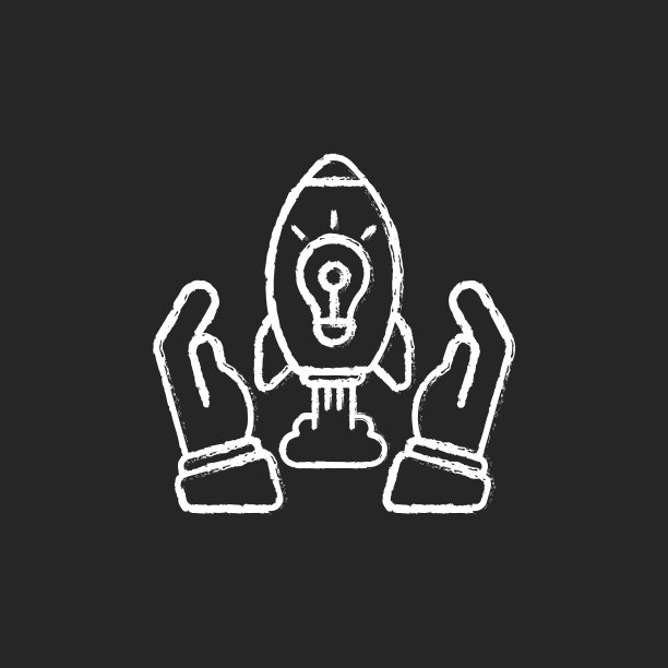 创新粉笔白色图标上的黑色背景图片下载