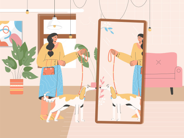 女人正准备遛狗图片下载