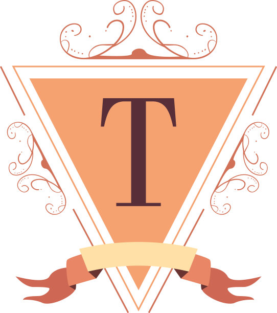 复古标签三角形与缎带元素图片下载