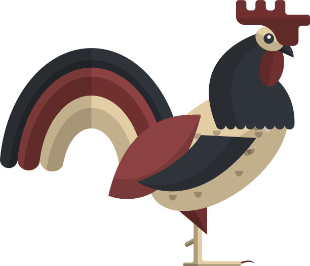 雄鸡禽鸟图标平坦孤立图片下载