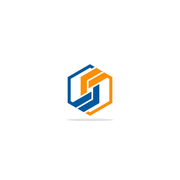 圆形多边形几何彩色Logo图片下载