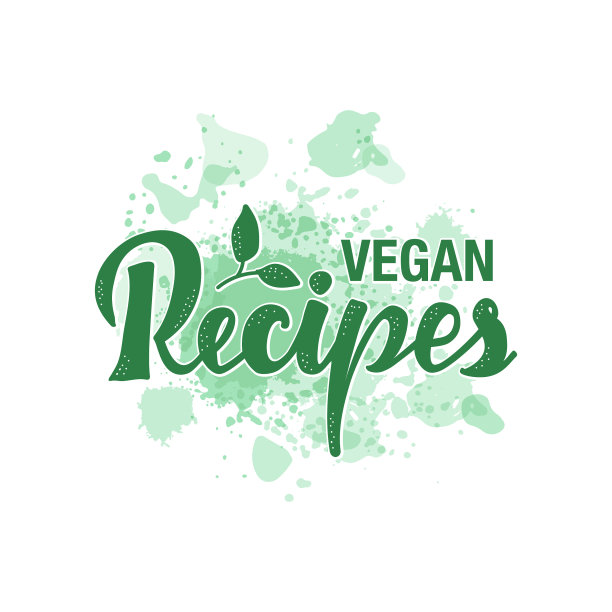 素食食谱绿色字体绿色水彩图片下载