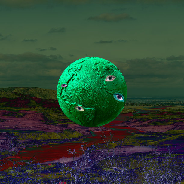 绿色星球用眼睛看着地球上的灾难图片下载