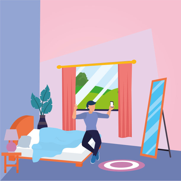 男人在室内自拍设计图片下载