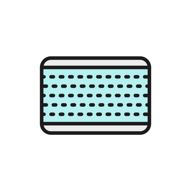 分层整形床垫平面颜色线图标图片下载