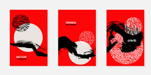 手绘模板的设计集垃圾刷子图片下载