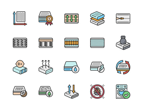 设置床垫颜色图标弹性材料图片下载