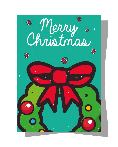 圣诞快乐的皇冠与球卡平图片下载