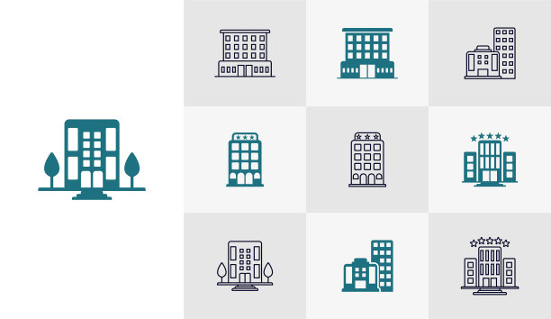 设置酒店图标模板旅游设计图标图片下载