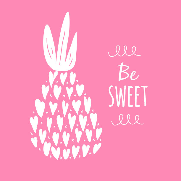 情人节卡片是甜蜜的菠萝剪影图标图片下载