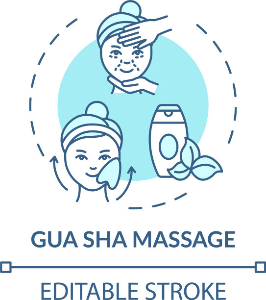 刮痧按摩概念图标图片下载