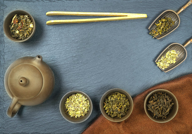 平铺茶具图片下载