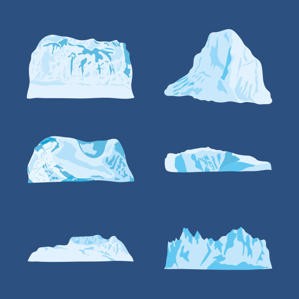 冰山图标设置彩色设计图片下载