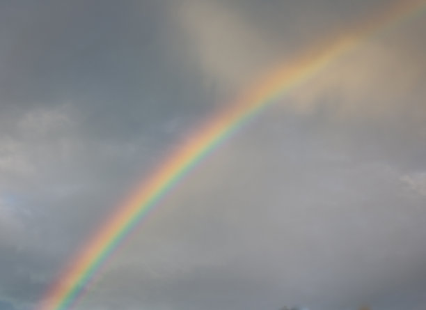 多云天空中的近距离彩虹图片下载
