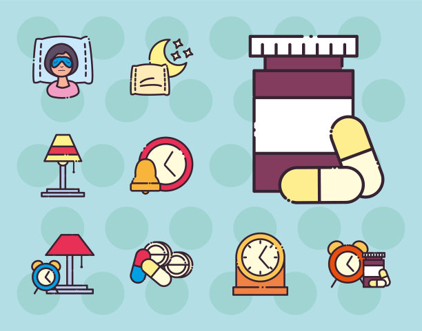 失眠线和填充样式设置图标图片下载