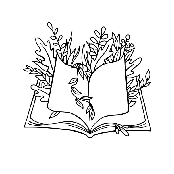 打开印有植物的书图片下载