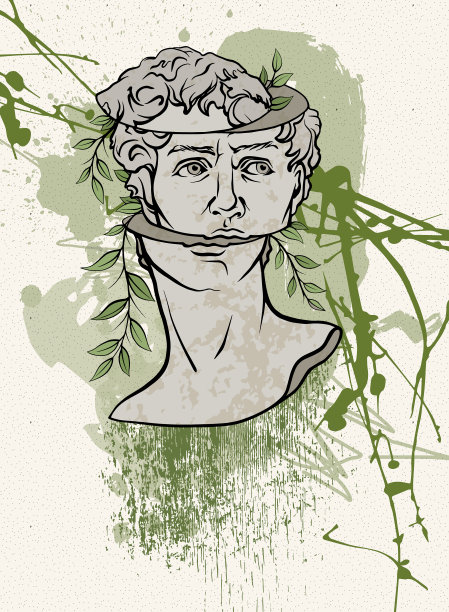 头像希腊雕像大卫创意海报图片下载