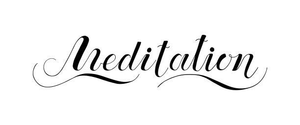 冥想用手写矢量短语。黑色墨水字母孤立在白色背景上。毛笔书法。图片下载