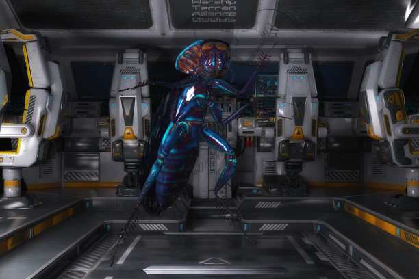 艺术3D插图的一只蟑螂图片下载