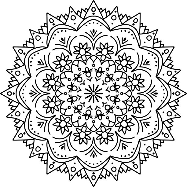 圆形图案的形式曼荼罗为指甲花图片下载