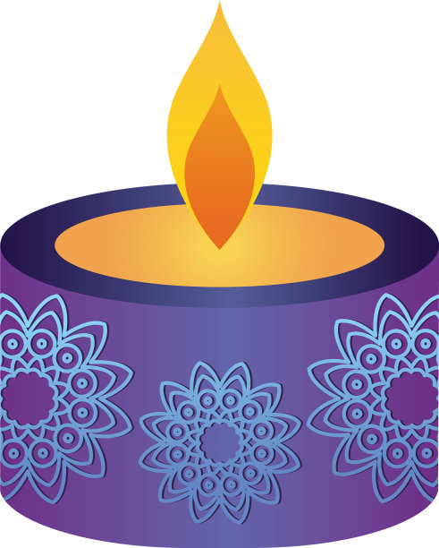 蜡烛图标形象扁平风格图片下载