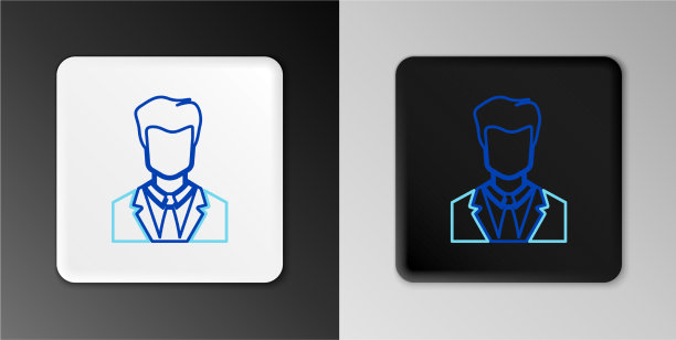 线用户在商务西装男子图标孤立上图片下载