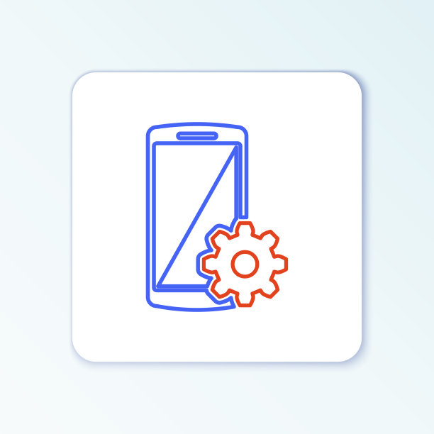 线设置智能手机图标孤立在白色图片下载