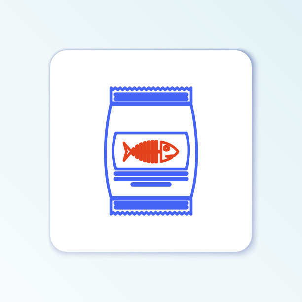 线袋食物猫的图标孤立在白色图片下载