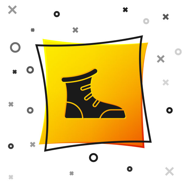 黑色运动拳击鞋图标孤立在白色图片下载