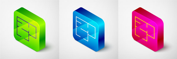 等距房屋平面图图标孤立在灰色上图片下载