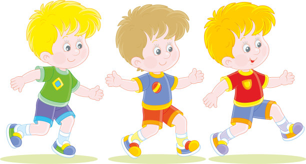 快乐的小男孩在赛跑图片下载