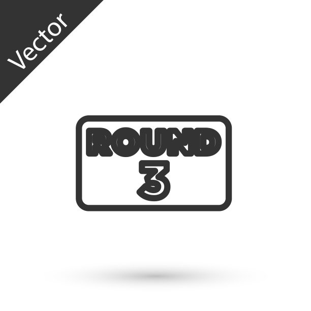 灰色线拳击环板图标隔离在白色图片下载