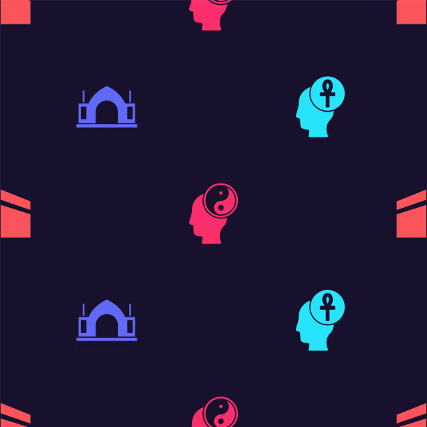 十字交叉交叉的印度精神寺庙阴阳图片下载