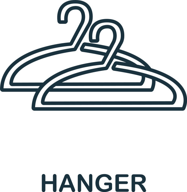 衣架图标从室内收集简单的线条图片下载