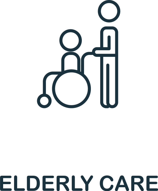老人护理图标简单线条元素老人图片下载