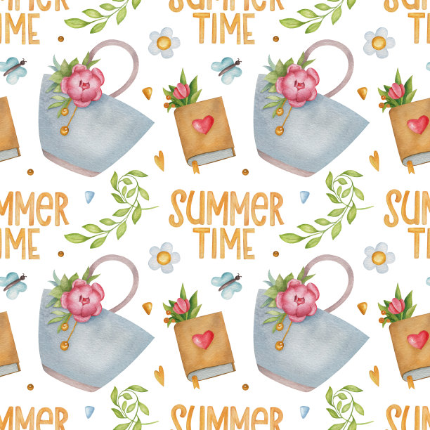 水彩无缝模式图片下载