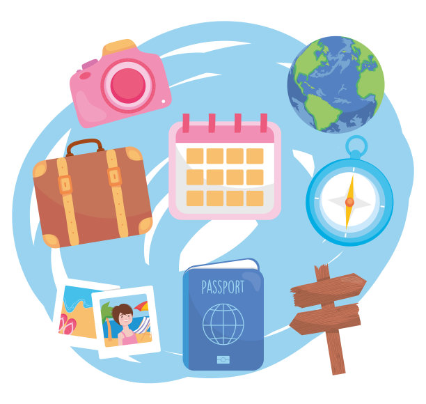 旅游图标套装设计图片下载