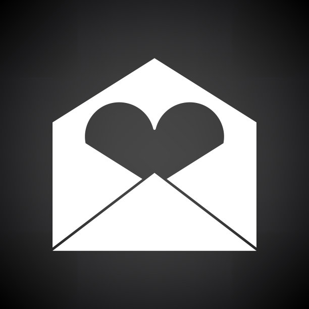 带有心形图标的情人节信封图片下载