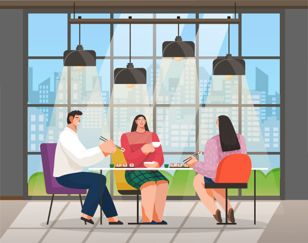 朋友们在寿司店聚会，快乐的人们在咖啡馆或餐厅放松地交流，女人和男人图片下载