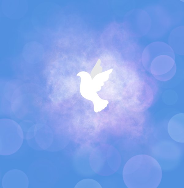 白色的鸽子。纯洁。自由。辐射的十字架。灵性。的信仰。希望。爱。图片下载