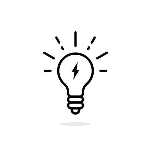 电灯泡中的闪电细线图标图片下载