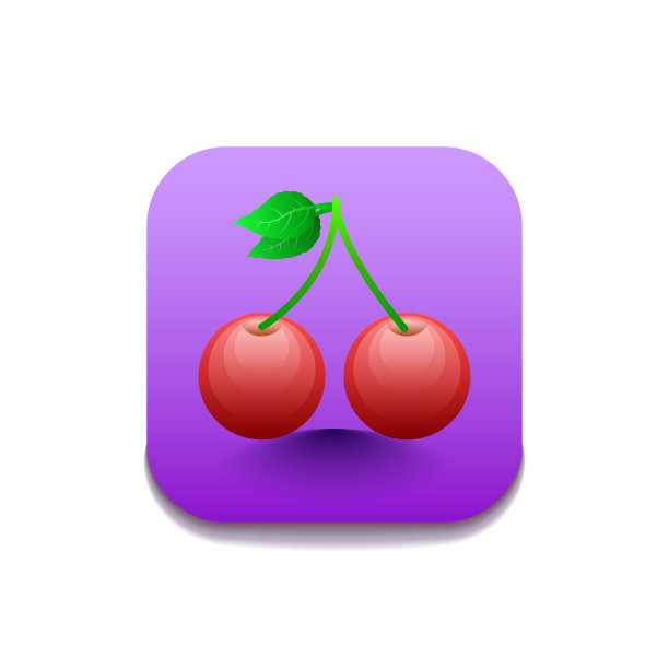 红樱桃食品浆果标志向量符号图标设计风格图片下载