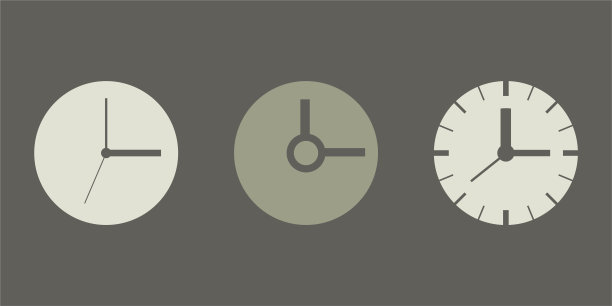 一组时钟图标在细线风格。矢量时间符号为您的网站设计，标志，应用程序，UI。图片下载